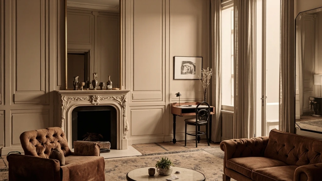 A Junior Suite lounge with period fireplace