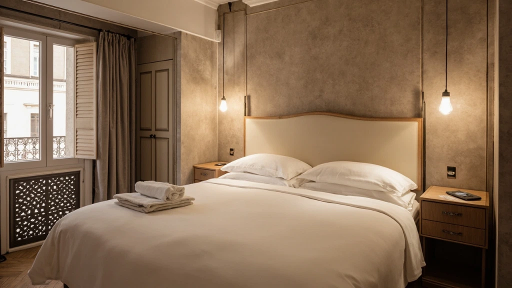 A Deluxe room with herringbone parquet